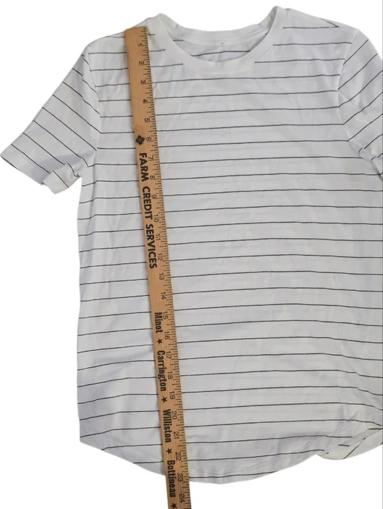 Lululemon Love Crewneck Striped Short-Sleeve Tee - White/Black Size 4/6 - Picture 7 of 7